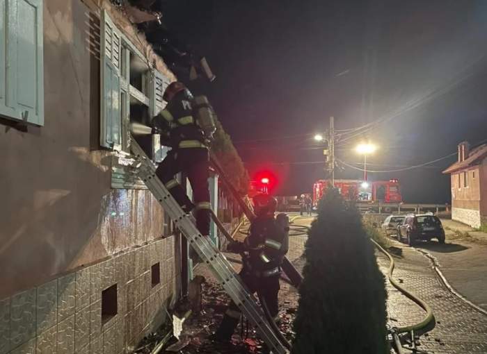 pompierii la incendiul din Sibiu